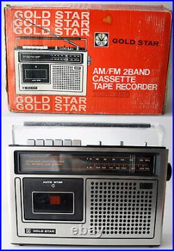 Vintage 70's Gold Star Tcr-380 Cassette Tape Recorder Radio Am/fm Lg New Nos