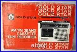 Vintage 70's Gold Star Tcr-380 Cassette Tape Recorder Radio Am/fm Lg New Nos