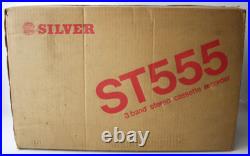 Vintage 70's Silver St555 Portable Cassette Tape Recorder Radio Boombox New Nos Vintage 70's Silver St555 Portable Cassette Tape Recorder Radio Boombox New Nos