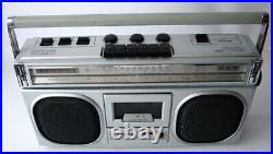 Vintage 70's Silver St555 Portable Cassette Tape Recorder Radio Boombox New Nos Vintage 70's Silver St555 Portable Cassette Tape Recorder Radio Boombox New Nos