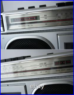 Vintage 70's Silver St555 Portable Cassette Tape Recorder Radio Boombox New Nos Vintage 70's Silver St555 Portable Cassette Tape Recorder Radio Boombox New Nos