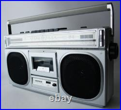 Vintage 70's Silver St555 Portable Cassette Tape Recorder Radio Boombox New Nos Vintage 70's Silver St555 Portable Cassette Tape Recorder Radio Boombox New Nos