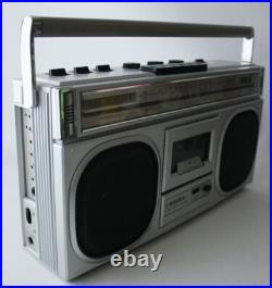 Vintage 70's Silver St555 Portable Cassette Tape Recorder Radio Boombox New Nos Vintage 70's Silver St555 Portable Cassette Tape Recorder Radio Boombox New Nos