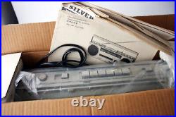 Vintage 80's Silver St2000x Stereo Radio Cassette Player Recorder Boombox New