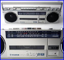 Vintage 80's Silver St2000x Stereo Radio Cassette Player Recorder Boombox New