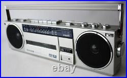 Vintage 80's Silver St2000x Stereo Radio Cassette Player Recorder Boombox New