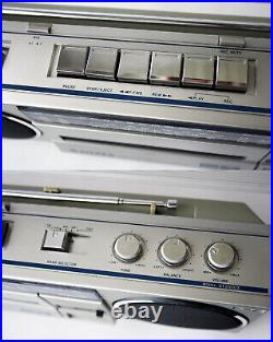 Vintage 80's Silver St2000x Stereo Radio Cassette Player Recorder Boombox New