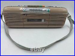 Vintage 80s Beige SHARP QT-50 (L) AM/PM Stereo Radio Cassette Recorder