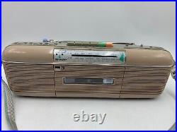 Vintage 80s Beige SHARP QT-50 (L) AM/PM Stereo Radio Cassette Recorder