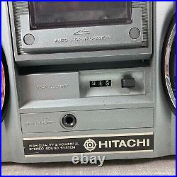 Vintage 80s Hitachi TRK-7040H FM/AM/SW Stereo Cassette Recorder Portable Boombox