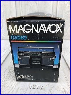 Vintage 80s MAGNAVOX D8060 BOOMBOX Stereo AM/FM Radio Cassette Recorder NOS RARE
