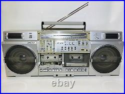 Vintage 80s Sharp GF 575E Stereo Radio Tape Recorder Double Cassette Boombox