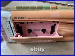 Vintage 80s Sharp QT-5(P) Radio Cassette Recorder Stranger Things All WORKS