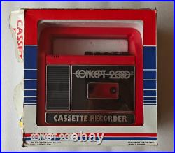 Vintage 90's Cassette Recorder Concept 2000 Red Cassette Tape Player New RARE