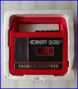 Vintage 90's Cassette Recorder Concept 2000 Red Cassette Tape Player New RARE