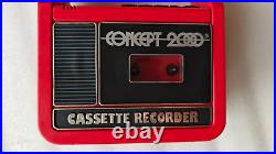 Vintage 90's Cassette Recorder Concept 2000 Red Cassette Tape Player New RARE