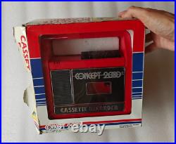 Vintage 90's Cassette Recorder Concept 2000 Red Cassette Tape Player New RARE