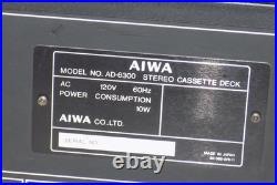 Vintage- Aiwa Ad-6300 Solid State Stereo Cassette Deck Recorder Dolby Japan