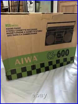 Vintage Aiwa Cs-600 Radio Cassette Recorder Ghettoblaster Boombox? Read Desc