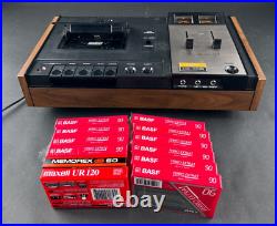 Vintage Akai CS-35D Stereo Cassette Deck Recorder Player with BASF 90 Cassettes