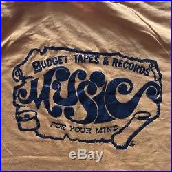 Vintage BUDGET TAPES & RECORDS 60s 70s T-SHIRT radio station cassette vinyl