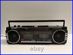 Vintage Black Sharp Boombox WQ 276 Stereo Radio Cassette Recorder Ghetto-Blaster