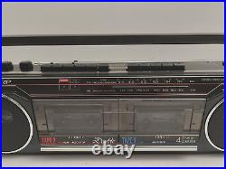 Vintage Black Sharp Boombox WQ 276 Stereo Radio Cassette Recorder Ghetto-Blaster