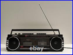 Vintage Black Sharp Boombox WQ 276 Stereo Radio Cassette Recorder Ghetto-Blaster