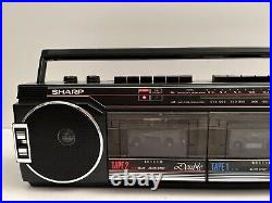 Vintage Black Sharp Boombox WQ 276 Stereo Radio Cassette Recorder Ghetto-Blaster