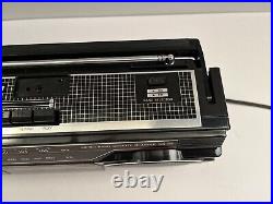 Vintage Black Sharp Boombox WQ 276 Stereo Radio Cassette Recorder Ghetto-Blaster