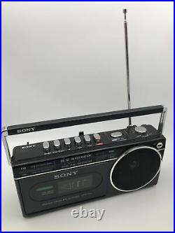 Vintage Black Sony CFM-120 Cassette-Corder Radio Am/Fm Tested