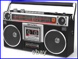 Vintage Bluetooth Boombox Cassette Player