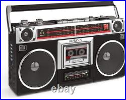 Vintage Bluetooth Boombox Cassette Player