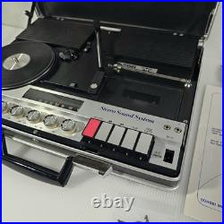 Vintage Bohsei Briefcase Stereo Sound System Model 6100, AM/FM, Cassette Phono