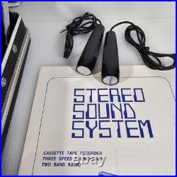 Vintage Bohsei Briefcase Stereo Sound System Model 6100, AM/FM, Cassette Phono