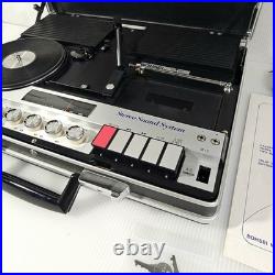 Vintage Bohsei Briefcase Stereo Sound System Model 6100, AM/FM, Cassette Phono