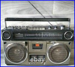 Vintage Boombox 1979 Sanyo Stereo Cassette Recorder M 9990 4 Speaker Microphone