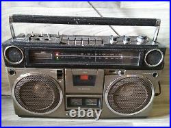 Vintage Boombox 1979 Sanyo Stereo Cassette Recorder M 9990 4 Speaker Microphone