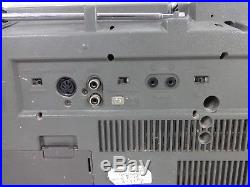 Vintage Boombox Hitachi TRK 7720E Portable Stereo Radio Cassette Recorder Silver