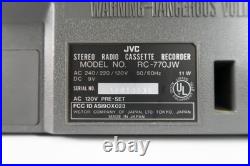 Vintage Boombox JVC RC-770JW Stereo Radio Cassette Recorder Working MINT