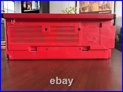 Vintage Boombox bright red Sharp QT-242 Portable FM AM Radio Cassette Deck