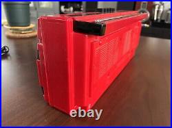 Vintage Boombox bright red Sharp QT-242 Portable FM AM Radio Cassette Deck