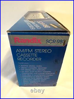 Vintage Cassette Recorder Boombox Radio AM/FM Stereo Randix SCR-980 NEW IN BOX