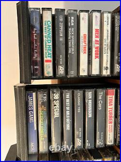 Vintage Cassette Tape Collection (69) With Storage Cases CLASSIC ROCK EX