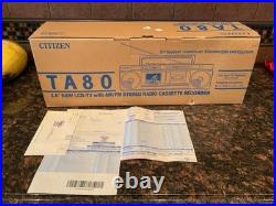 Vintage Citizen TA80-0A LCD TV/Stereo/Radio Cassette Tape Recorder1988MINT