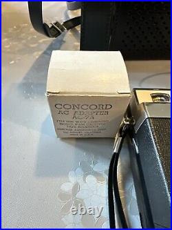 Vintage Concorde cassette recorder F-100 with power adapter and microphone Case