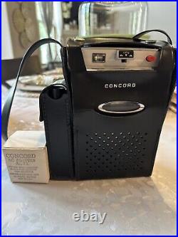 Vintage Concorde cassette recorder F-100 with power adapter and microphone Case