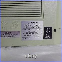 Vintage Crown CSC-925F BoomBox Mini Ghettoblaster Rare Cassette Recorder Japan