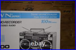 Vintage Crown Japan SZ-5100 Boombox Radio Double Cassette 100W 5-Band Stereo EQ Vintage Crown Japan SZ-5100 Boombox Radio Double Cassette 100W 5-Band Stereo EQ