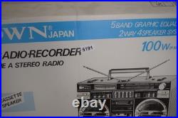 Vintage Crown Japan SZ-5100 Boombox Radio Double Cassette 100W 5-Band Stereo EQ Vintage Crown Japan SZ-5100 Boombox Radio Double Cassette 100W 5-Band Stereo EQ
